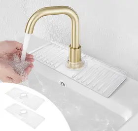 H-01 YATOISUR Sink Splash Guard Slope Draining Mat Soap Dish