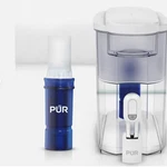 Pur Plus 30 Cup Water Filtration Dispenser Reduces Lead And Microplastics. Fixed Price $47.00.