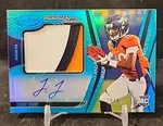 2020 Panini Certified Jerry Jeudy Freshman Fabric Aqua Rc 3 Color #/35 Broncos. Fixed Price $79.99.