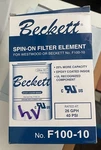 Beckett F100-10 Filter Element Fuel Oil New. Fixed Price $23.00.