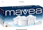 Mavea Water Filter Cartridges 3 Pack Replacement Filters Pitcher Filtration. Fixed Price $15.00.