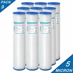 9-pack 20"x4.5" Whole House Pleated Sediment Water Filter For Big Blue 5-micron. Fixed Price $45.80.