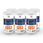 6pk Of 10" Big Blue String Wound Sediment Water Filter Cartridge 5 M By Aquaboon. Fixed Price $66.79.