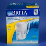 Brita Slim Model 5 Cup White Water Pitcher & Filter New Basic Design Open Box. Fixed Price $19.99.