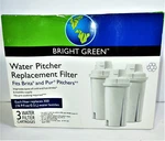 3 Pack Bright Green Water Pitcher Replacement Filter Cartridges Fits Pur & Brita. Fixed Price $19.95.