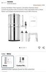 Fachioo 2.25 Gallon Stainless Steel Gravity-fed Water Filter System & 2 Filters. Fixed Price $69.99.