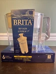 Brita White Pitcher Water Filtration Systm 6 Cup Capacity New + 2 Xtra Filters. Fixed Price $14.99.