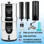 Berkey Gravity Water Filter W/ 2 Wqa Certified Boroux Foundation Black Filters. Fixed Price $354.99.
