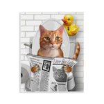 Stupell Industries Cat On Toilet With Ducky Wall Plaque Art Design By Matthew.... Fixed Price $41.79.