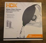 Hdx 10 Cup Large Water Filter Pitcher With 2 Universal Filters Bpa Free. Fixed Price $18.99.