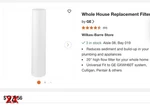 Ge Appliances Fxwpt Whole House Replacement Filter Sealed Open Box. Fixed Price $16.59.