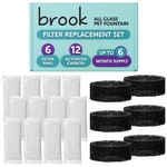 Brook Glass Pet Fountain Filter Replacement Set 6 3-6 Month Supply, Black. Fixed Price $25.08.