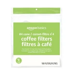 Amazon Basics Number 4 Cone Coffee Filters For 8-12 Cup Makers, White, 10. Fixed Price $52.51.