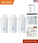 Sustainable Water Pitcher Filters - 3-pack, Reduces Contaminants & Waste. Fixed Price $27.89.