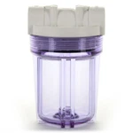 Hydronix 5" Clear Housing W/ White Rib Cap, Ro & Filtration Systems, 1/2" Ports. Fixed Price $19.25.