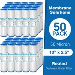 50 Micron 10"x2.5" Washable Pleated Whole House Sediment Water Filter 1-50 Pack. Fixed Price $47.87.