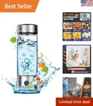 Hydrogen Water Ionizer: 460ml Borosilicate Glass Bottle For Healthy Hydration. Fixed Price $45.00.