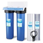 Geekpure 2 Stage Whole House Filter System-1" Npt 4.5" X 20" Box Broken/item New. Fixed Price $179.00.