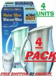 4-pk Aqua Select + Waters Drinking Water Pitcher Filters With 4 Filters,germany. Fixed Price $86.98.