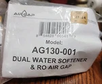 Dual Air Gap 4 Water Softener, Reverse Osmosis, 5/8 Or 1/2-inch & 3/8. Ag130-001. Fixed Price $27.99.