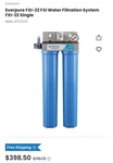 Pentair Everpure Fxi-22 Water Filter. Fixed Price $235.00.