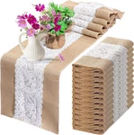 Chumia 12 Pack Lace Burlap Table Runner Rustic 30 X 180 Cm, Natural, White. Fixed Price $64.17.