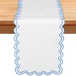 Windkream 72 Inches Scalloped Edge Table Runner, Double Linen Fabric Runne. Fixed Price $27.13.