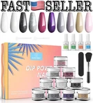 Dip Powder Nail Set Glitter Dipping Starter Kit With Activator, Top Coat. Fixed Price $27.97.