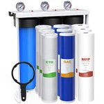 3-stage Whole House Water Filtration System 20x4.5" Big Blue Housing 5 M Filters. Fixed Price $439.99.