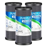 Pureplus Coconut Shell - Activated Carbon Block Water Filter Cto10bb, 3 Pack. Fixed Price $21.80.