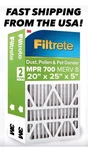 2 Pack Filtrete Electrostatic Air Filter 700 Mpr 703dp5-2pk1e 20 In X 25 5" Ob. Fixed Price $37.99.