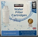 Kirkland Signature Water Filter Cartridge, 10-pack Set. Fixed Price $22.50.