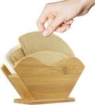 Bamboo Coffee Filter Holder, Renewable Stand Container Dispenser Rack Shelf. Fixed Price $22.00.