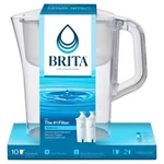 Brita Champlain 10 Cup Water Filter Pitcher + 2 Filters With Smartlight Reminder. Fixed Price $42.07.