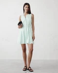 Banana Republic Linen Blend Godet Aqua Mini Dress Size S Nwt Rt$130. Fixed Price $65.00.