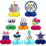 9pcs Colorful Happy Birthday Rainbow Honeycomb Balls Centerpieces Table Topper. Fixed Price $13.30.