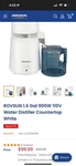 Rovsun 1.6 Gal 900w 110v Water Distiller Countertop White. Fixed Price $53.00.
