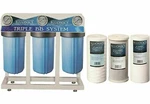 Bluonics Triple Whole House City & Well Water Sediment Carbon Filters 4.5x10". Fixed Price $397.00.