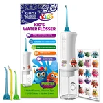 Gurunanda Kids Water Dental Flosser - 4 Flossing Modes, Nozzles, White. Fixed Price $29.37.