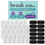 Brook Glass Pet Fountain Filter Replacement Set 12 Rings & 24 Activated. Fixed Price $49.97.