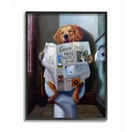 Stupell Industries Dog Reading The Newspaper On Toilet Funny Painting Black. Fixed Price $21.36.