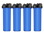 4 Pack Pentek 20" Big Blue 3/4" Npt Filter Housing - Model #20bb, Part #150467. Fixed Price $200.00.