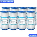 8pack 10"x4.5" 5/20/50 Micron Washable Pleated Sediment Water Filter Whole House. Fixed Price $73.69.