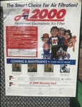 A+2000 Electrostatic Permanent Washable Air Filter - Merv 8 20" X 24" 1". Fixed Price $34.99.