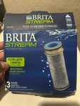 Brita Stream Pitcher Replacment Water Filter 3-pack. Fixed Price $9.99.