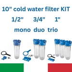 Water Filter Housing System 10"x2.5" Mono Duo Trio 1/2" 3/4" 1" Npt Atlas Italy. Fixed Price $44.90.