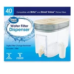 Great Value 40 Cup Water Filter Pitcher Large Capacity Tasting. Fixed Price $36.99.
