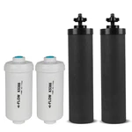 4 Pack Set-berkey Pf-2 Fluoride Water Filters And Berkey Black Carbon Bb9-2. Fixed Price $79.89.