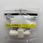 Watts P-671 Quick Connect Straight Stop Valve, 1/2-inch Cts X 1/4-inch. Fixed Price $8.95.