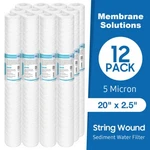 5 Micron 20" X 2.5" String Wound Whole House Well Water Sediment Filter 12-pack. Fixed Price $62.99.